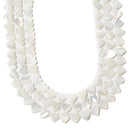 White Mother of Pearl MOP Shell Horizontal Drilled Heart 6mm to 12mm 15.5'' Strd