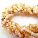 yellow opal faceted irregular rondelle beads