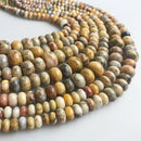 natural crazy agate graduated smooth rondelle beads