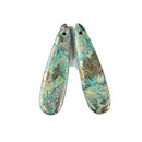 Blue Sea Sediment Jasper Pyrite Inclusions Pendant Earrings Sold Per Pair