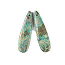 Blue Sea Sediment Jasper Pyrite Inclusions Pendant Earrings Sold Per Pair