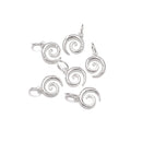925 Sterling Silver Round Spiral Charm Pendant Size 8.5x11mm 6pcs per Bag