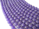 purple dyed jade matte round beads