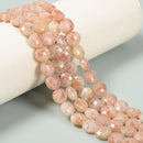 Natural Sunstone Faceted Coin Beads Size 10mm 15.5'' Strand