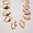 natural sea shell carved leaf shape beads