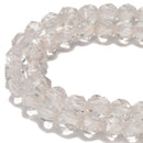 2.0mm Hole Natural Clear Quartz Star Cut Beads Size 8mm 8 '' Strand