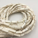white howlite turquoise rectangle tube beads