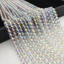 clear quartz ab coat smooth round beads