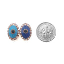evil eye gold silver Gray bronze plated copper charm with rhinestones