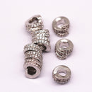 silver plated mirco pave zircon spiral charm