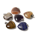 03 Natural Gemstone Heart Shape Charm Pendant Size 20mm 6PCS Per Bag Sold by Bag