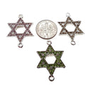 star of david pendant gold silver plated copper micro pave rhinestone