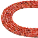 Natural Carnelian Faceted Rondelle Beads Size 3x4mm 3x5mm 15.5'' Strand