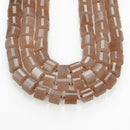 peach moonstone faceted rondelle wheel Discs beads
