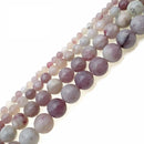Light Natural Lepidolite Smooth Round Size 4mm 6mm 8mm 10mm Approx 15.5" Strand