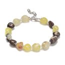 Green Terra Jasper Pebble Nugget Beaded Bracelet Silver Clasp 8x10mm 7.5" Length