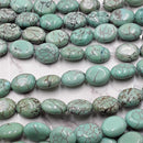 green howlite turquoise flat oval beads