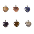 03 Natural Gemstone Heart Shape Charm Pendant Size 20mm 6PCS Per Bag Sold by Bag