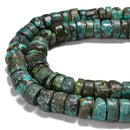 Natural Genuine Blue Turquoise Heishi Disc Beads Size 10-11mm~18-22mm 15.5'' Str