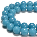 Blue Sponge Quartz Smooth Round Beads 14mm 16mm 18mm 20mm 22mm 24mm 15.5" Strand