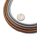 Silver/Copper Plated Hematite Heishi Rondelle Discs Beads Size 1x4mm 15.5" Strand