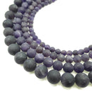 Amethyst Matte Round Beads 4mm 6mm 8mm 10mm 12mm 15.5" Strand