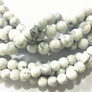 large hole howlite matte round beads