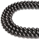 Black Gray Shell Pearl Matte Round Beads 6mm 8mm 10mm 15.5" Strand