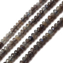 Natural Dark Labradorite Faceted Rondelle Beads 2x4mm 15.5" Strand
