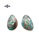 Light Blue Sea Sediment Jasper Pendant Teardrop or Irregular Shape Approx 30x40mm