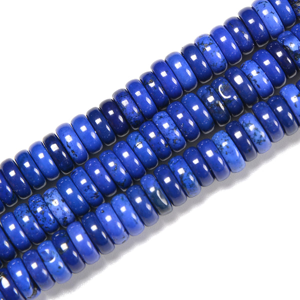 Royal Blue Magnesite Turquoise Rondelle Beads Size 3x8mm 15.5'' Strand
