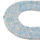 natural aquamarine faceted rondelle beads 