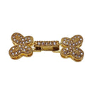 butterfly clasp gold plated copper with micro pave clear zircon