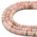 Natural Pink Opal Faceted Rondelle Beads Size 5x8mm 6x10mm 7x12mm 15.5" Strand