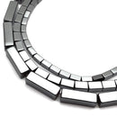 Gray Hematite Smooth Rectangle Tube Beads 2x4mm 3x5mm 4x13mm 15.5" Strand