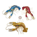 Cloisonne Christmas Tree Ornament Wiggling Crawfish Decoration 6" Inches Long