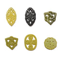 Yellow & Dark Green & Black Jade Hand Carved Pendant Six Styles Sold Per Piece