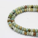 large hole amazonite smooth rondelle beads