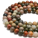 polychrome jasper smooth round beads