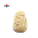 White Bamboo Coral Hand Carved Dragon Pendant Approx 25x35mm Sold Per Piece