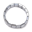 Terahertz Double Drill Bracelet Rectangle Shape Beads Size 10x14mm 7.5'' Length
