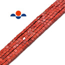 red jasper smooth square cube dice beads