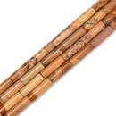 Natural Picture Jasper Cylinder Tube Beads Size 4x13mm 15.5'' Strand