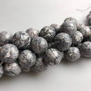 large hole map jasper faceted round beads