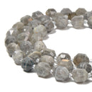 Natural Labradorite Prism Cut Double Point Beads Size 9x10mm 15.5'' Strand