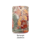 Green Aqua Terra Impression Jasper Teardrop/Heart/Shield/Rectangle Pendant
