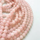 large hole rose quartz matte round beads