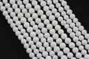 white bamboo coral smooth round beads