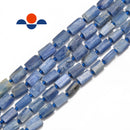 natural kyanite matte faceted cylinder tube beads
