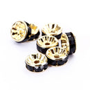 jet black rhinestone rondelle spacers